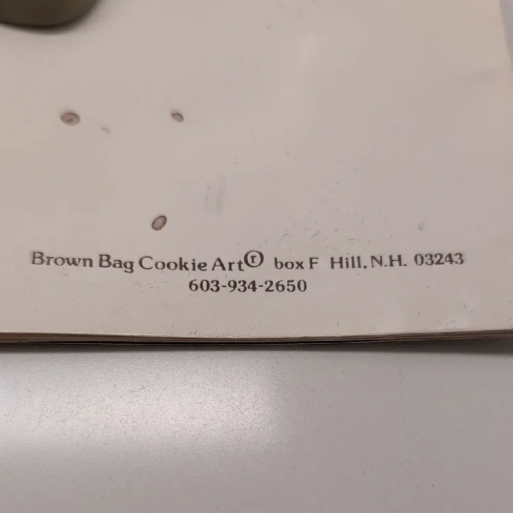 Vintage Brown Bag Cookie Art Guitar Playing Angel Mold with Recipe Book 1986